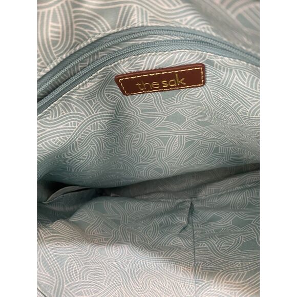 The Sak Yellow Crossbody/Shoulder Floral Embossed Zipper Closure Bag Pre Owned - Picture 8 of 9